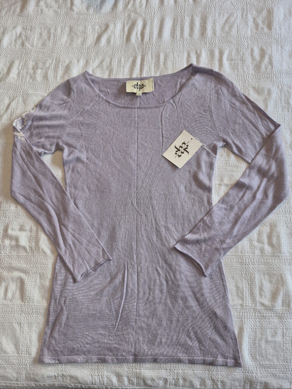 Du Pret Silk & Cashmere sweater lilac purple size EU 38 long sleeve NWT